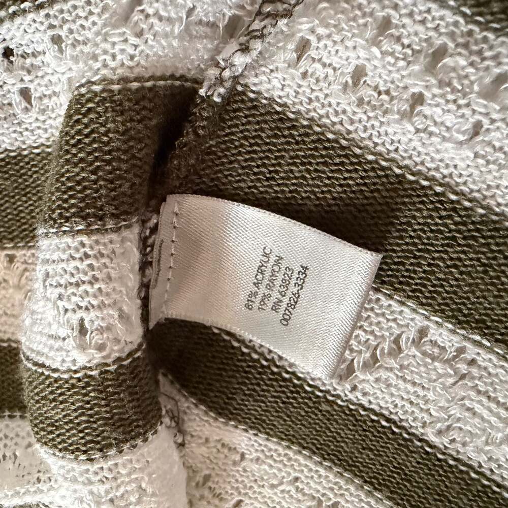 Christopher & Banks Green White Striped Open Front Cardigan - Picture 6 of 6